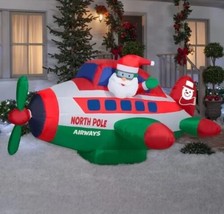 Holiday Living 4.7-ft Animatronic Lighted Christmas Inflatable Santa Plane - £112.08 GBP