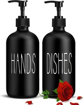 Glass Soap Dispenser Set 2 Pack,Contains Hand and Dish Soap Dispenser 16oz. - $26.31 CAD