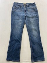 Earl Jeans Mid Rise Boot Cut Blue Jeans Size 8 Stretch Cotton Blend Denim - £11.64 GBP