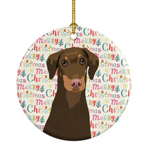 Doberman Pinscher Red and Rust Natural Ears #2 Christmas Ceramic Ornament Christ - £27.72 GBP