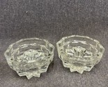 VINTAGE CLEAR Indiana GLASS Taper CANDLESTICK CANDLE HOLDER PAIR Whitehall - £7.75 GBP