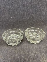 VINTAGE CLEAR Indiana GLASS Taper CANDLESTICK CANDLE HOLDER PAIR Whitehall - $9.90
