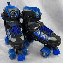 Nattork Adjustable 3 Sizes 31-34 Roller Skates for Kids with All Light up Wheels - £30.48 GBP