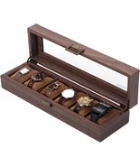 6 Slot Leather Watch Box Display Case Organizer Jewelry Storage Travel B... - £27.68 GBP