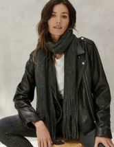 Lucky Brand Solid Brushed Gray Polyester &amp; Acrylic Scarf FabFitFun $69.5... - £18.95 GBP
