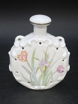 Neiman Marcus Porcelain Potpourri Sachet Iris &amp; Daffodil Florals Japan 4” - £12.79 GBP