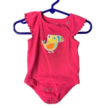 Giranimals Girls Infant baby Size 3 months Pink 1 Piece Bodysuit Bird Ca... - $9.89