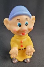 Snow White Dopey Vinyl Walt Disney Squeaky Toy Figure 4.5&quot; - £6.98 GBP