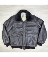 L.L. Bean G1 Leather Jacket Bomber Brown Sherpa Wool Lined Men&#39;s Size Me... - €257,82 EUR