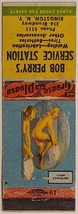 Matchbook Cover Bob Perry&#39;s Service Station Kingston NY Over Exposure Pinup Girl - £5.31 GBP