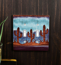 Pack of 2 Southwestern Desert Cactus Double Toggle Switch Wall Electrical Plate - £21.57 GBP