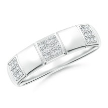 Angara Lab-Grown 0.27 Ct Alternating Pave-Set Diamond Stackable Band in Silver - £381.73 GBP