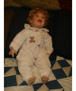 Collector&#39;s Cuddly Life Size Porcelain Bisque Baby Doll with Blanket Bun... - £30.17 GBP
