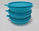 Tupperware Little Wonders Bowls 6 oz. Containers #1286 Turquoise Lot of 3 - $9.85