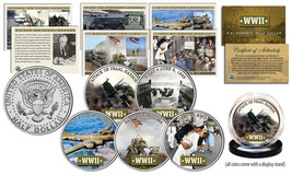 Historic Events Of Wwii Jfk Kennedy Half Dollar 5-Coin Set With Matching Cards - £22.06 GBP
