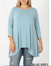  Zenana 1X  Premium ITY Poly. Blend Stretch Fabric 3/4 Sleeve Round Neck Top  - £11.34 GBP