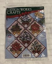 NIP Design Works Holiday Florals Flower Ornaments Beaded Cross Stitch Ki... - $363.24 MXN