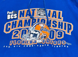 University of Florida Gators 2009 National Championship Blue Hoodie Sweatshirt M - £37.25 GBP