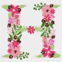 Pepita Needlepoint kit: The Letter H Flowering, 7&quot; x 7&quot; - £39.54 GBP+