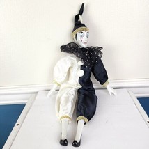 Silvestri Black White Clown Doll 16&quot; - £17.40 GBP