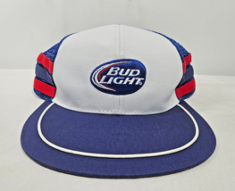 Vintage Bud Light Patch Trucker Hat Cap Stripes K.Products Headwear Snap... - $9.95