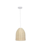 12 in. 1-Light Natural Elongated Coastal Rattan Downlight Pendant by Ele... - $7.50