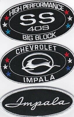 CHEVY SS 409 IMPALA SEW/IRON ON PATCH EMBROIDERED EMBLEM 1963 1964 CHEVROLET CAR - £12.81 GBP