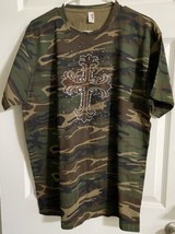 Anvil Short Sleeve Crew Neck T-Shirt Size XL Camouflage-Embellished With... - $7.91