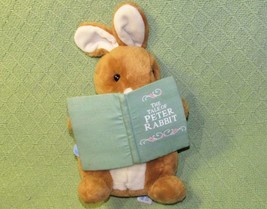 Vintage Eden Peter Rabbit Plush Beatrix Potter Bunny Holding Book 12&quot; Stuffed - £14.93 GBP