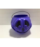 Vtg Purple Halloween Pumpkin Blow Mold Bucket Pail Trick-Or-Treat USA Ge... - $28.45