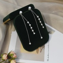 ASHIQI Natural freshwater  tassel long earrings real 925 silver jewelry for girl - £18.78 GBP