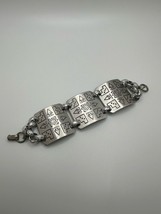 Vintage Native American Aluminum Stamped Chunky Bracelet. 7.25” X 3.5cm - $50.49