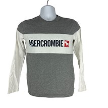 Abercrombie Kids Boys Long Sleeved Crew Neck T-Shirt Size 11/12 Gray/White - £11.01 GBP
