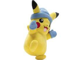 Pokemon Pikachu Plush Doll Blue Winter Hat and Mittens 8-Inch NEW - £18.75 GBP
