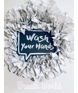 NEW HANDMADE WASH YOUR HANDS WREATH PANDEMIC HYGIENE CLEAN - £34.54 GBP