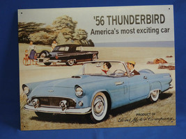56 Thunderbird Vintage Look Ford Motor Company Ad Out Of Print Metal Sig... - $23.33