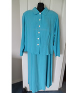 Vintage Victoria Holley 100% Silk Turquoise Blue Long Dress &amp; Jacket Siz... - £54.06 GBP