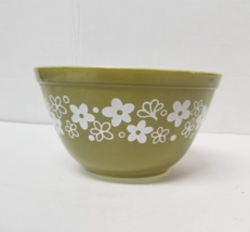 PYREX Bowl 1 1/2 Pint Small Spring Blossom Green Crazy Daisy Vintage Mixing Bowl - $16.83