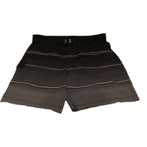 George Mens 2XL 44 46 Shorts Black Striped 8&quot; E-Board Swim Trunks Shorts Big - £6.67 GBP