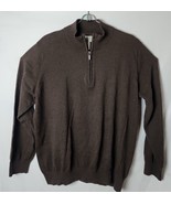 LL Men XL-Reg 95% Cotton 5% Cashmere V-neck Pullover Sweater Brown - $43.81