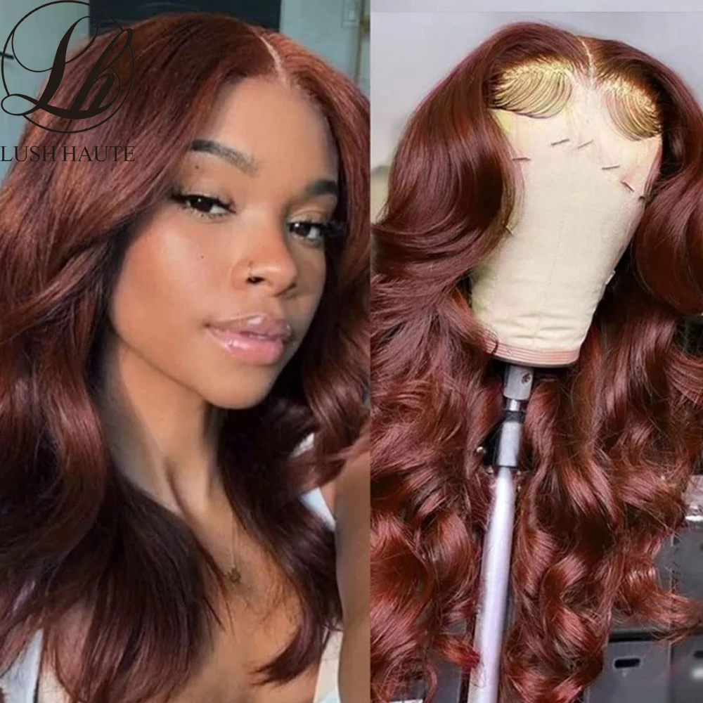 30 Inches Auburn Reddish Brown Wig Colored Lace Front Wig Synthetic Body Wa - £43.65 GBP+