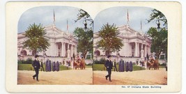 c1900&#39;s Colorized Stereoview No. 47 Indiana State Building.  Nuns in Foreground - £7.46 GBP
