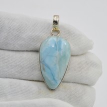 925 Sterling Silver Pendant Natural Larimar Pendant Handmade Jewelry Pendant - £15.08 GBP