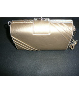 Purse Box Style Evening Bag Metallic Small Purse Gold  8&quot; X 5&quot; X 2&quot; - £7.49 GBP