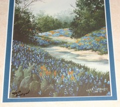 Vtg Laura Lou Sawyer Spring Promises Texas Tx Bluebell Flower Field Country Road - $37.40