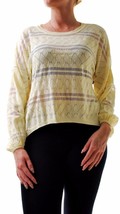 FOR LOVE &amp; LEMONS Womens Top Long Sleeves Joni Knit Casual Stylish Yellow Size S - £30.63 GBP