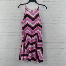 Love Crazy Dress Womens Juniors Large Pink Black Sleeveless Swing Casual... - $19.95