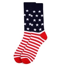 Men&#39;s American Flag Stars and Stripes Crew Sock Dress Sock Gift for Him New - £10.22 GBP