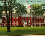 Linen Postcard Pennsylvania Wellsboro PA Soldier&#39;s &amp; Sailors Memorial Ho... - $13.43