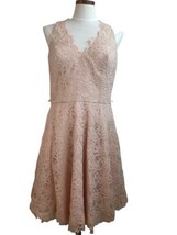 Mori Lee By Madeline Gardner Pink Blush Lace Aline Formal Dress Wedding Prom 16 - £18.45 GBP